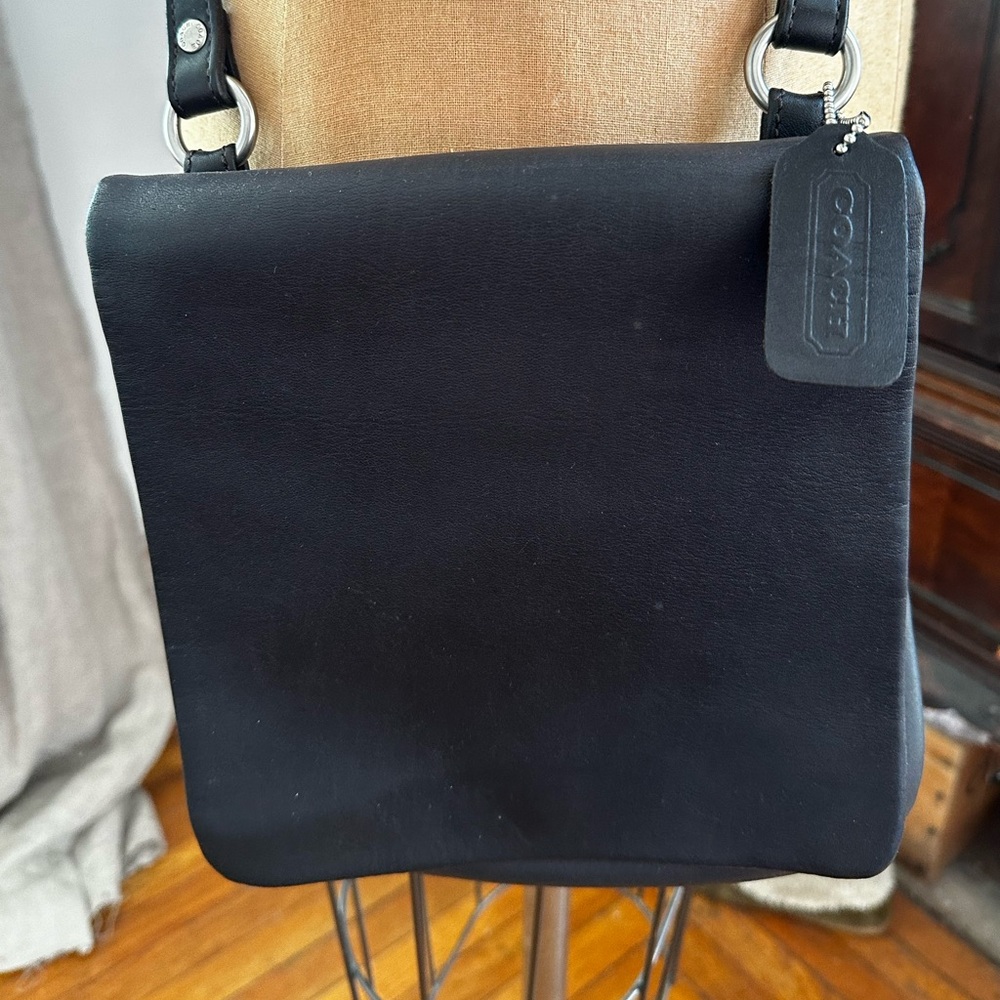 VINTAGE COACH CHELSEA FLAP SLIM 9473 BROWN BLACK LEATHER